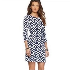 Lilly Pulitzer Navy and White Chevron Shift Dress